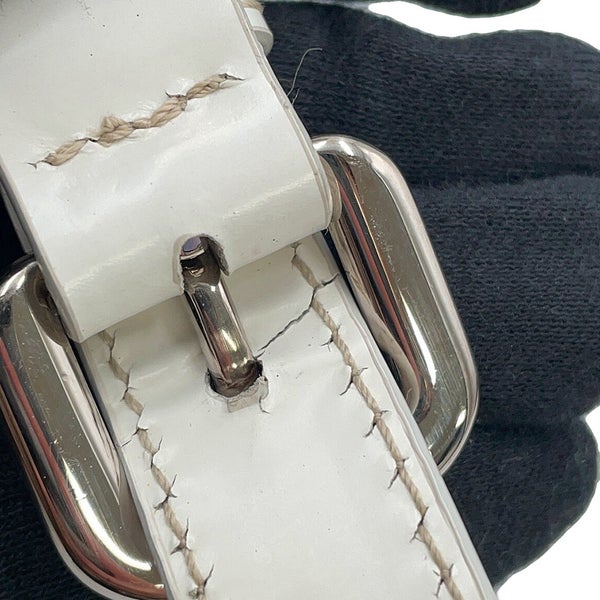 プラダ ハンドバッグ クリスタル レザー PRADA 2way 白