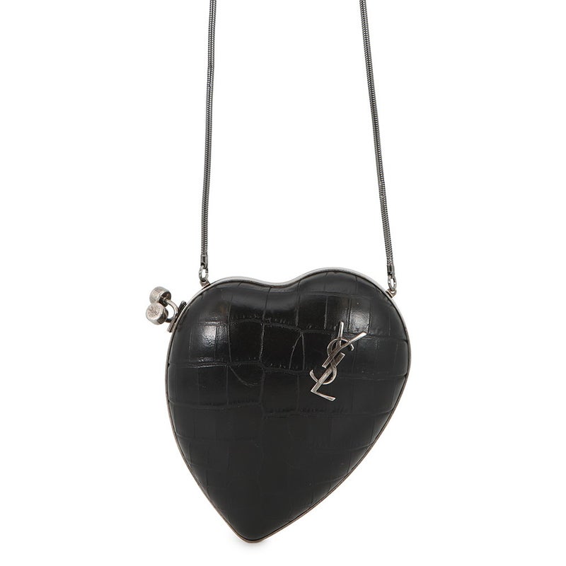 サンローランパリ チェーンショルダーバッグ ラブボックス クロコ型押しレザー 466212 SAINT LAURENT PARIS 黒