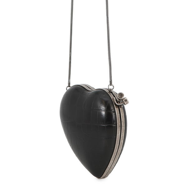 サンローランパリ チェーンショルダーバッグ ラブボックス クロコ型押しレザー 466212 SAINT LAURENT PARIS 黒