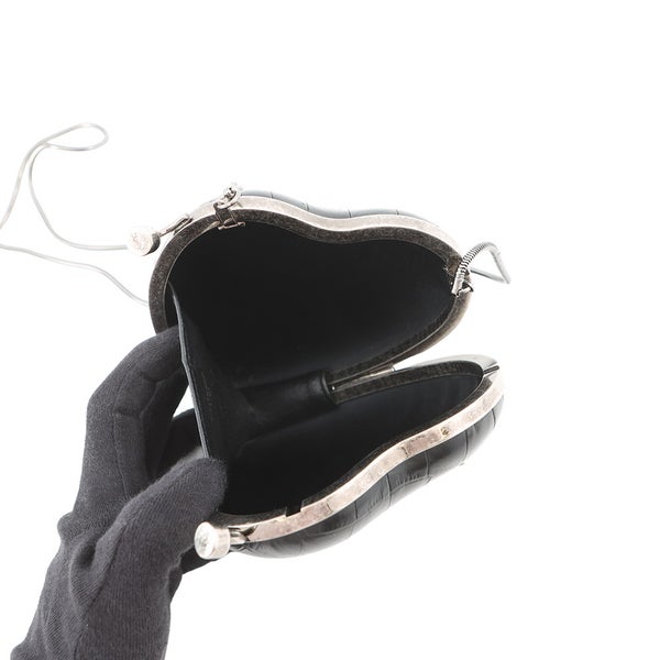 サンローランパリ チェーンショルダーバッグ ラブボックス クロコ型押しレザー 466212 SAINT LAURENT PARIS 黒