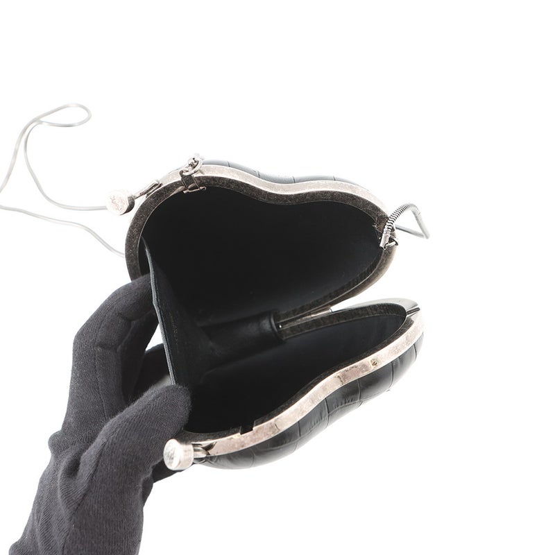 サンローランパリ チェーンショルダーバッグ ラブボックス クロコ型押しレザー 466212 SAINT LAURENT PARIS 黒