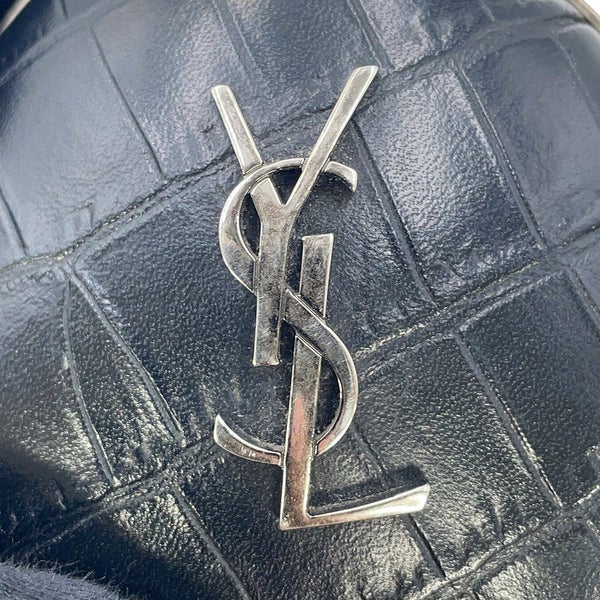 サンローランパリ チェーンショルダーバッグ ラブボックス クロコ型押しレザー 466212 SAINT LAURENT PARIS 黒