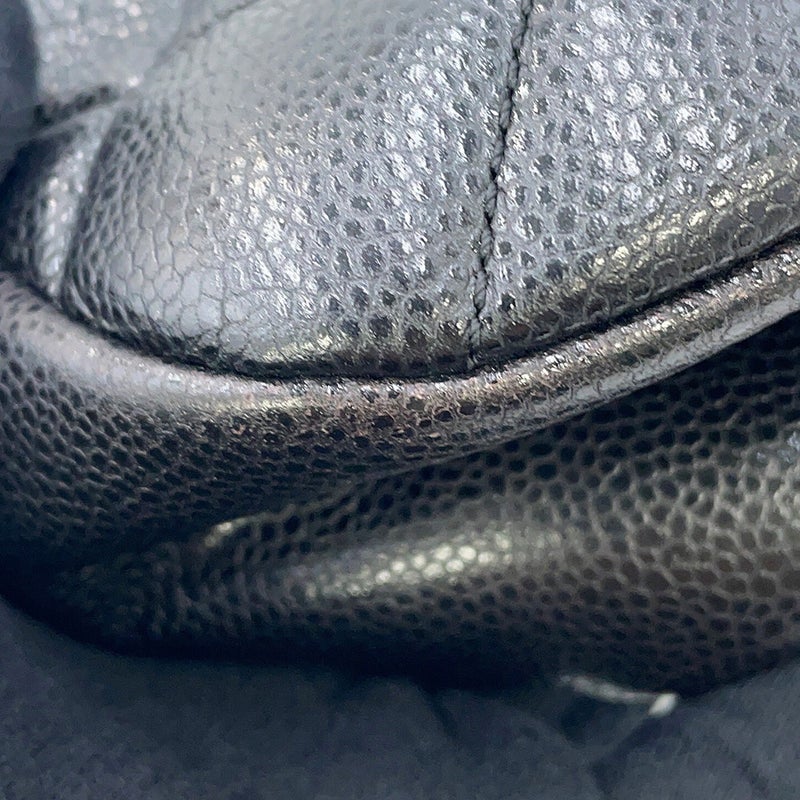 シャネル トートバッグ マトラッセ ココマーク ダブルチェーン キャビアスキン A67292 CHANEL 黒