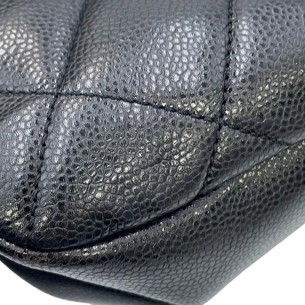 シャネル トートバッグ マトラッセ ココマーク ダブルチェーン キャビアスキン A67292 CHANEL 黒