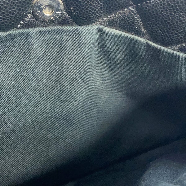 シャネル トートバッグ マトラッセ ココマーク ダブルチェーン キャビアスキン A67292 CHANEL 黒