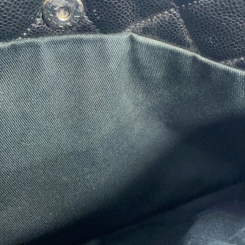 シャネル トートバッグ マトラッセ ココマーク ダブルチェーン キャビアスキン A67292 CHANEL 黒