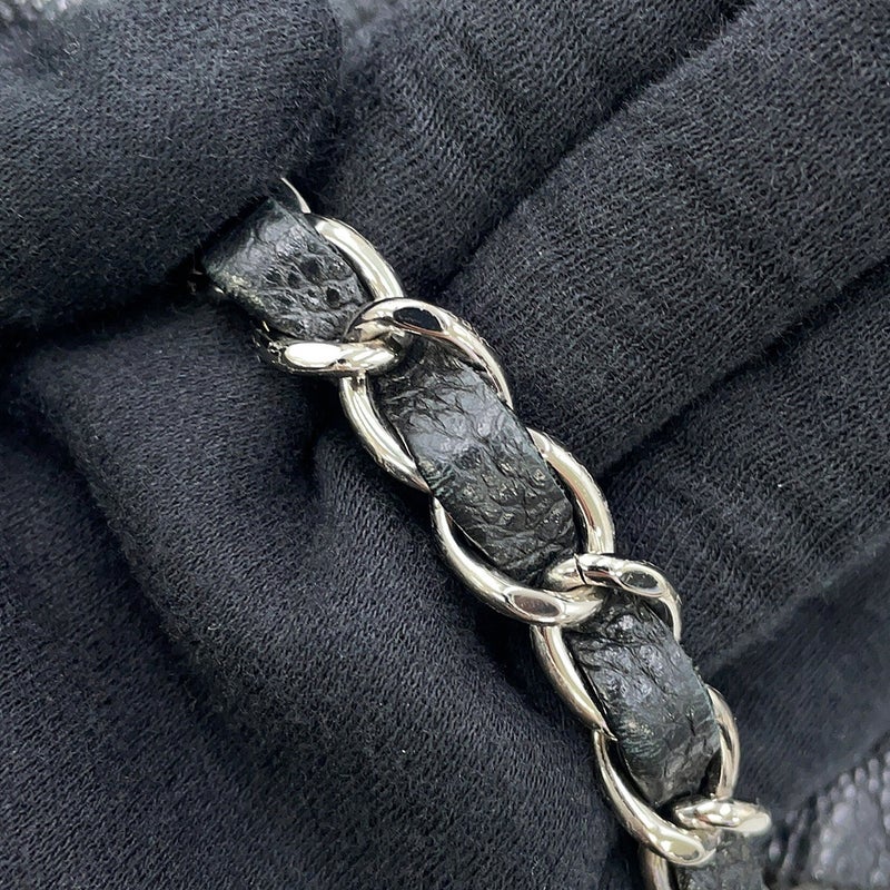 シャネル トートバッグ マトラッセ ココマーク ダブルチェーン キャビアスキン A67292 CHANEL 黒