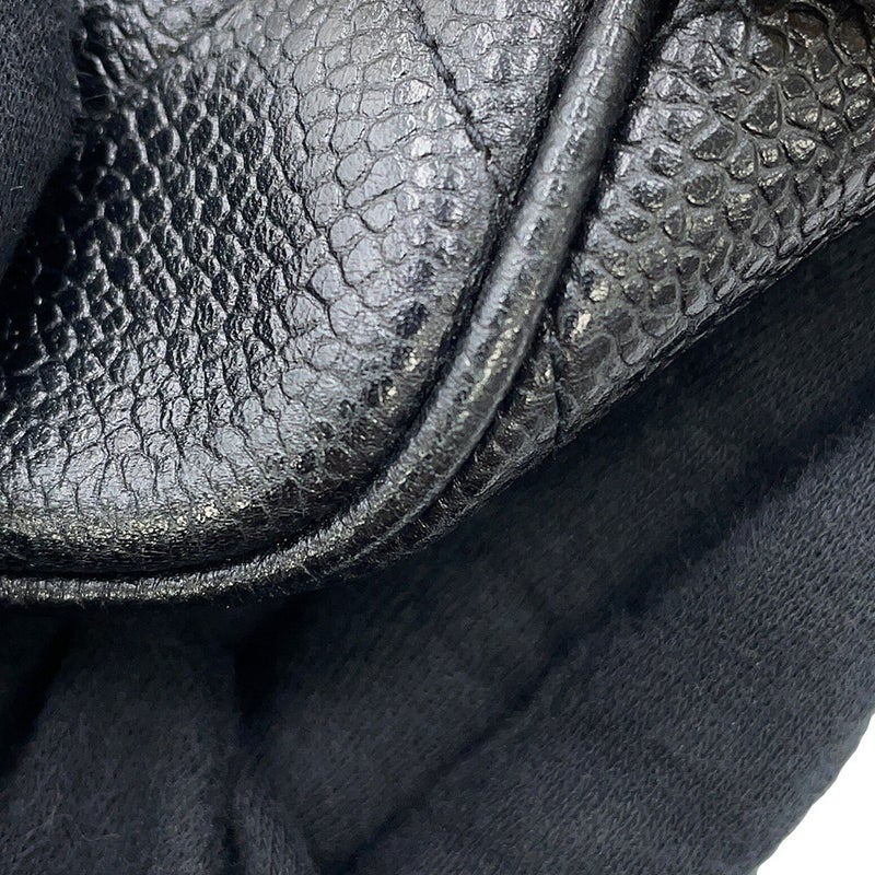 シャネル チェーンショルダーバッグ マトラッセ ココマーク キャビアスキン CHANEL 黒