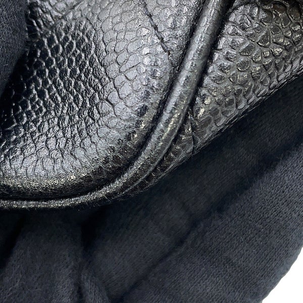 シャネル チェーンショルダーバッグ マトラッセ ココマーク キャビアスキン CHANEL 黒