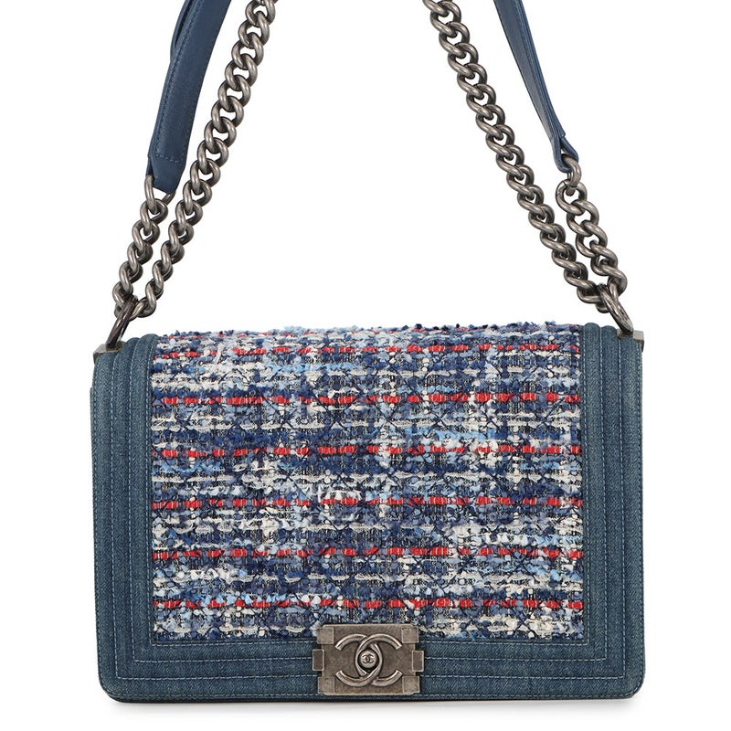 シャネル チェーンショルダーバッグ ココマーク ボーイシャネル デニム ツイード CHANEL