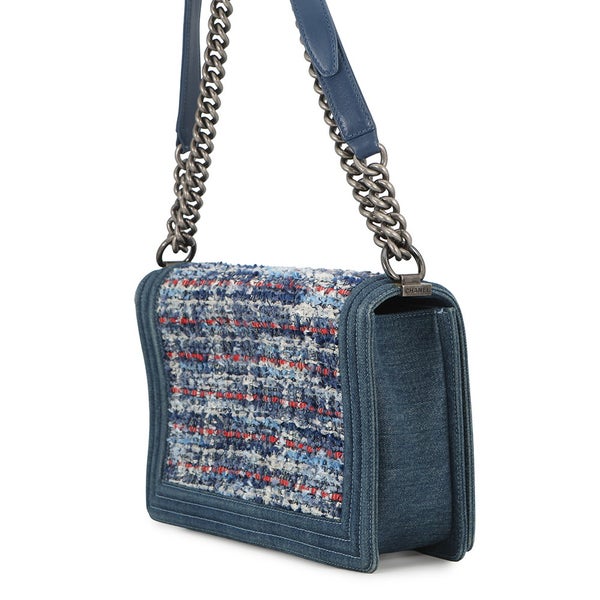 シャネル チェーンショルダーバッグ ココマーク ボーイシャネル デニム ツイード CHANEL