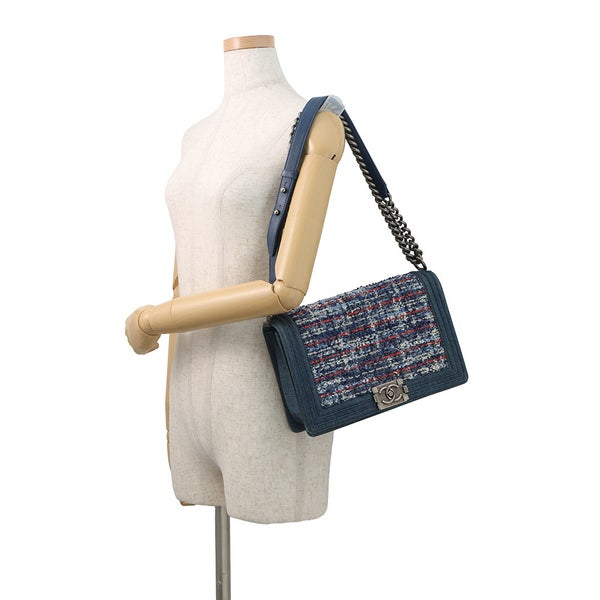 シャネル チェーンショルダーバッグ ココマーク ボーイシャネル デニム ツイード CHANEL