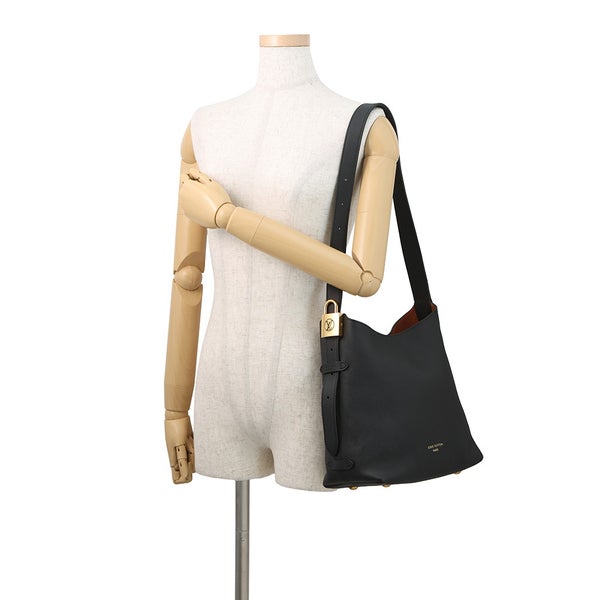 ルイヴィトン ショルダーバッグ カーフレザー ロウキー・ホーボー PM M25352 LOUIS VUITTON ヴィトン バッグ 黒 ブラック