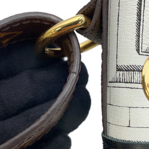 ルイヴィトン ショルダーバッグ モノグラム カーフレザー アトリエ フォルナセッティ ノエMM M59105 白 黒 ブラック
