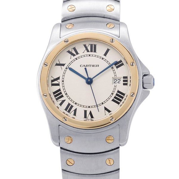 カルティエ サントスロンド MM W20037R3 Cartier 腕時計 アイボリー文字盤