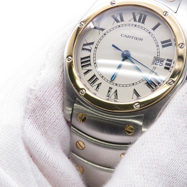 カルティエ サントスロンド MM W20037R3 Cartier 腕時計 アイボリー文字盤