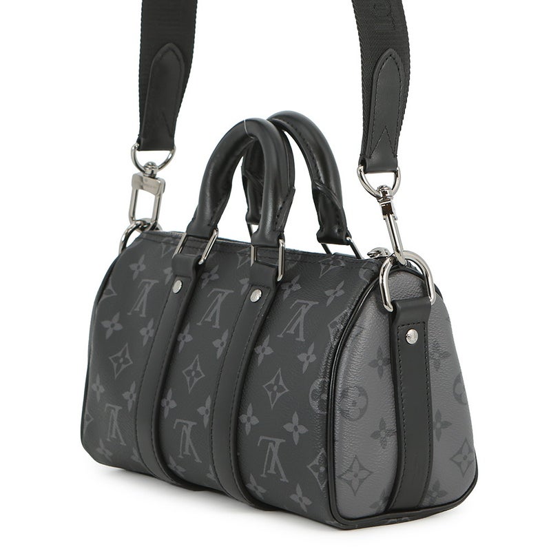 ルイヴィトン ハンドバッグ モノグラム・エクリプス リバース キーポル・バンドリエール25 M46271 2way 黒 ブラック