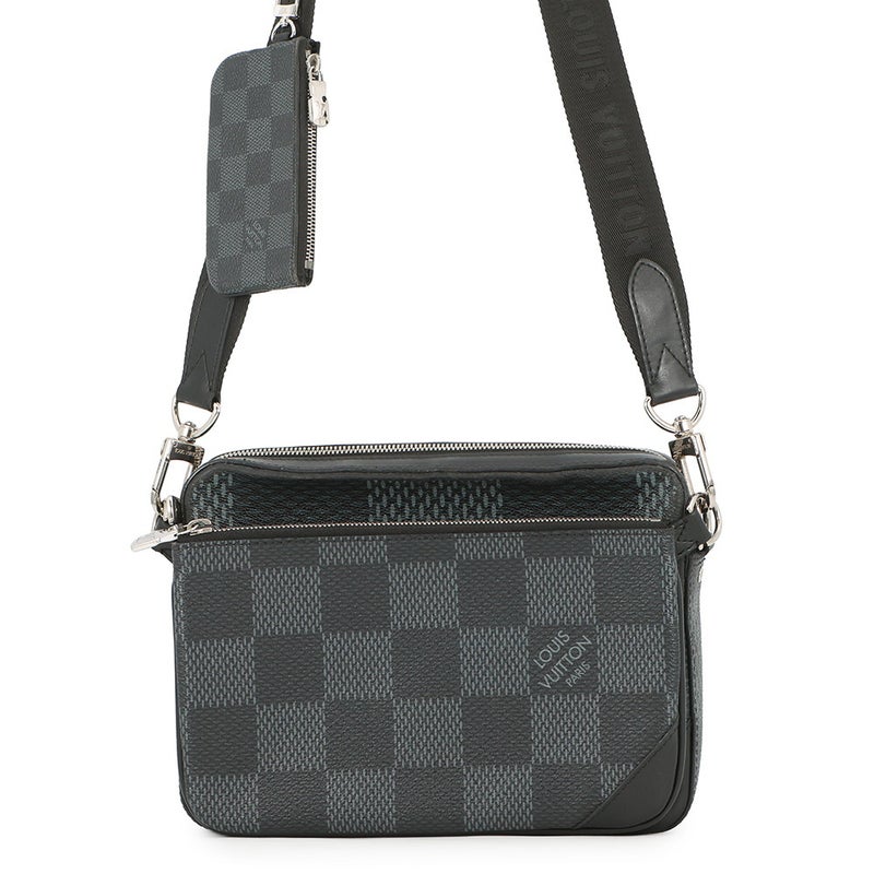 ルイヴィトン ショルダーバッグ ダミエ・グラフィット 3D トリオ・メッセンジャー N50017 LOUIS VUITTON ブラック 黒
