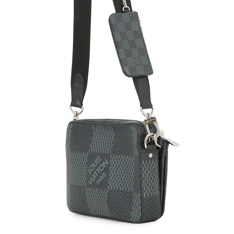 ルイヴィトン ショルダーバッグ ダミエ・グラフィット 3D トリオ・メッセンジャー N50017 LOUIS VUITTON ブラック 黒