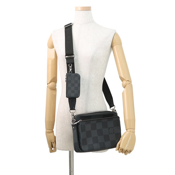 ルイヴィトン ショルダーバッグ ダミエ・グラフィット 3D トリオ・メッセンジャー N50017 LOUIS VUITTON ブラック 黒
