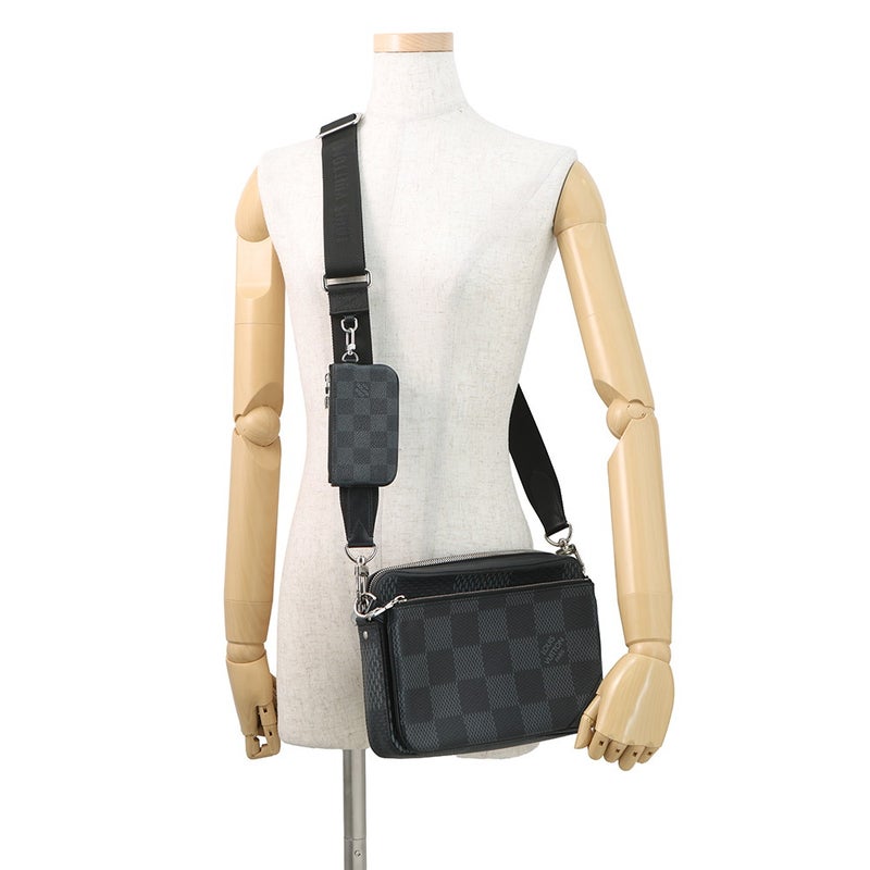 ルイヴィトン ショルダーバッグ ダミエ・グラフィット 3D トリオ・メッセンジャー N50017 LOUIS VUITTON ブラック 黒
