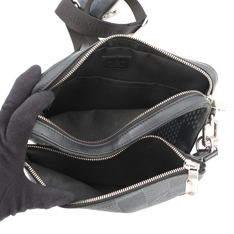 ルイヴィトン ショルダーバッグ ダミエ・グラフィット 3D トリオ・メッセンジャー N50017 LOUIS VUITTON ブラック 黒