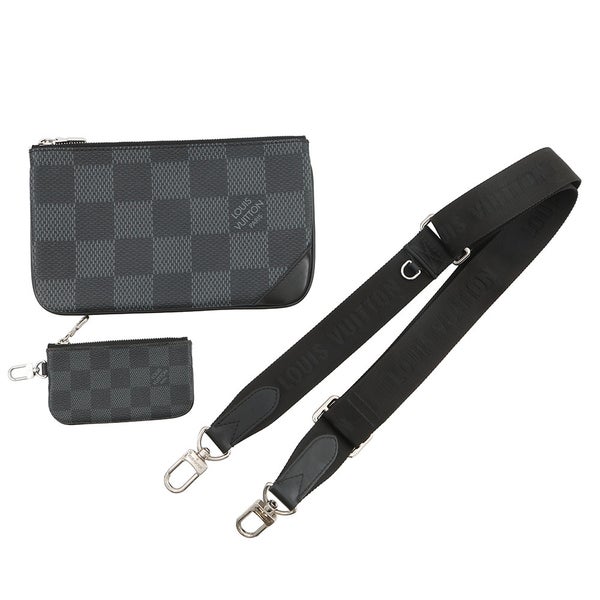 ルイヴィトン ショルダーバッグ ダミエ・グラフィット 3D トリオ・メッセンジャー N50017 LOUIS VUITTON ブラック 黒