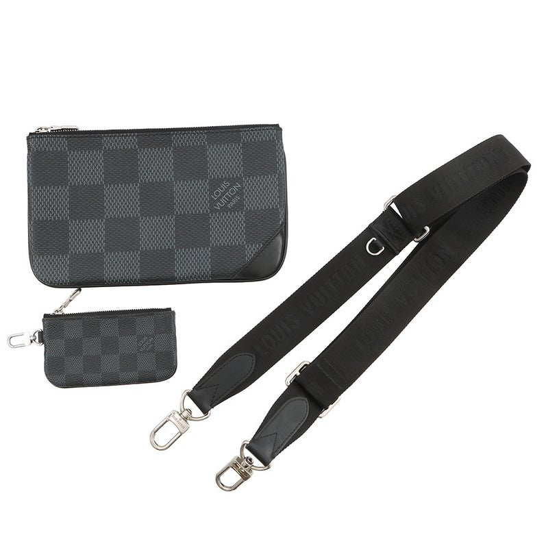 ルイヴィトン ショルダーバッグ ダミエ・グラフィット 3D トリオ・メッセンジャー N50017 LOUIS VUITTON ブラック 黒