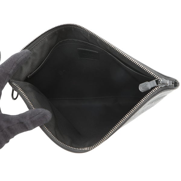 ルイヴィトン クラッチバッグ モノグラム・シャドウ ポシェット・トゥ・ゴー M81570 LOUIS VUITTON ブラック 黒