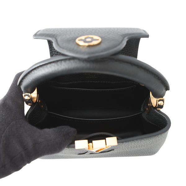 ルイヴィトン ハンドバッグ トリヨンレザー カプシーヌMINI M56071 LOUIS VUITTON 2wayショルダー ブラック 黒