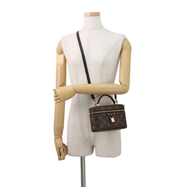 ルイヴィトン ハンドバッグ モノグラム・リバース ヴァニティ・チェーン ポーチ M47125 2wayショルダー ブラック 黒