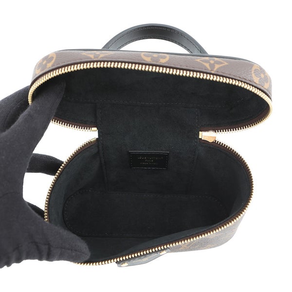 ルイヴィトン ハンドバッグ モノグラム・リバース ヴァニティ・チェーン ポーチ M47125 2wayショルダー ブラック 黒