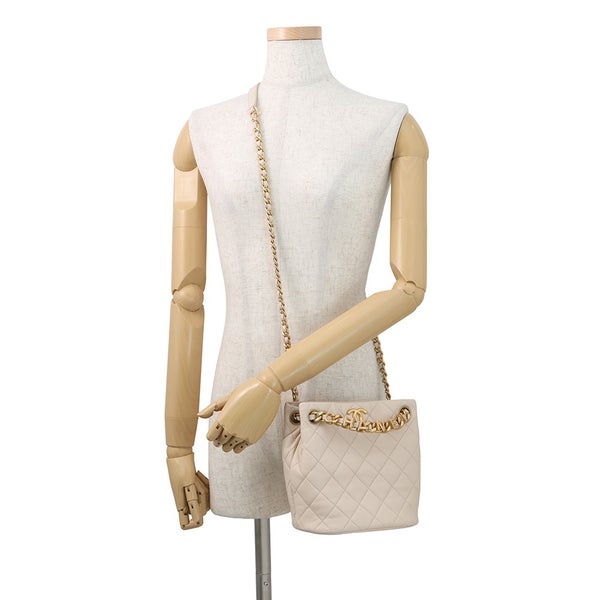 シャネル チェーンショルダーバッグ バケットバッグ スモール マトラッセ ココマーク ラムスキン AS3873 CHANEL 2ｗay