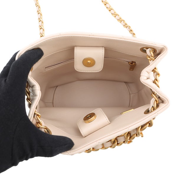 シャネル チェーンショルダーバッグ バケットバッグ スモール マトラッセ ココマーク ラムスキン AS3873 CHANEL 2ｗay