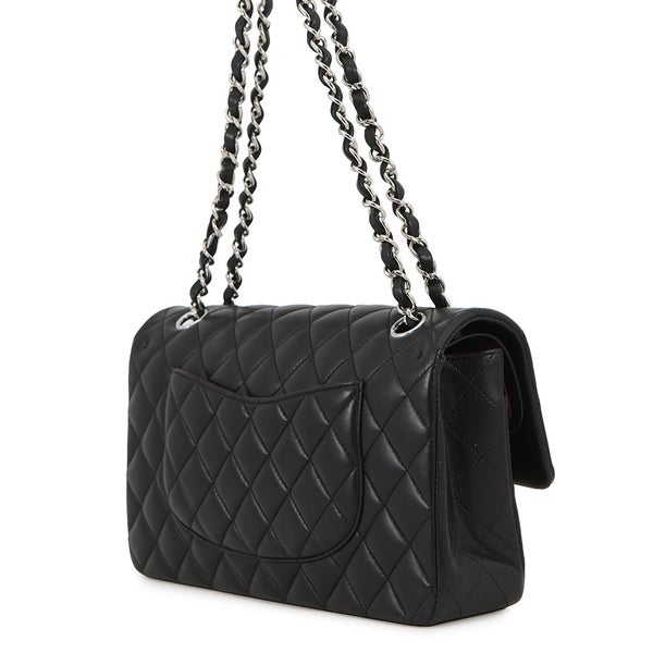 シャネル チェーンショルダーバッグ マトラッセ25 ココマーク ラムスキン ダブルチェーン A01112 CHANEL 黒