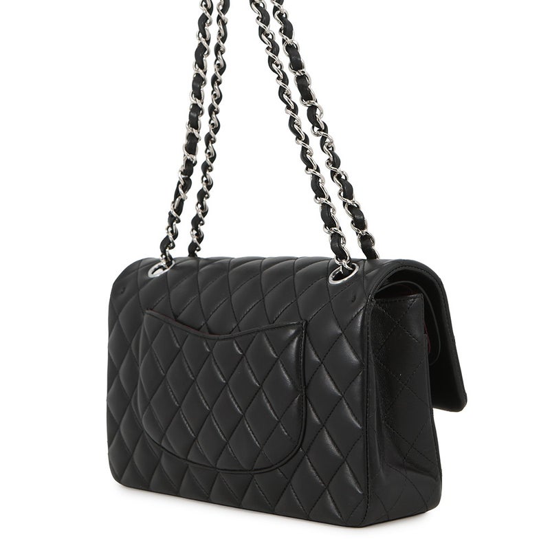 シャネル チェーンショルダーバッグ マトラッセ25 ココマーク ラムスキン ダブルチェーン A01112 CHANEL 黒