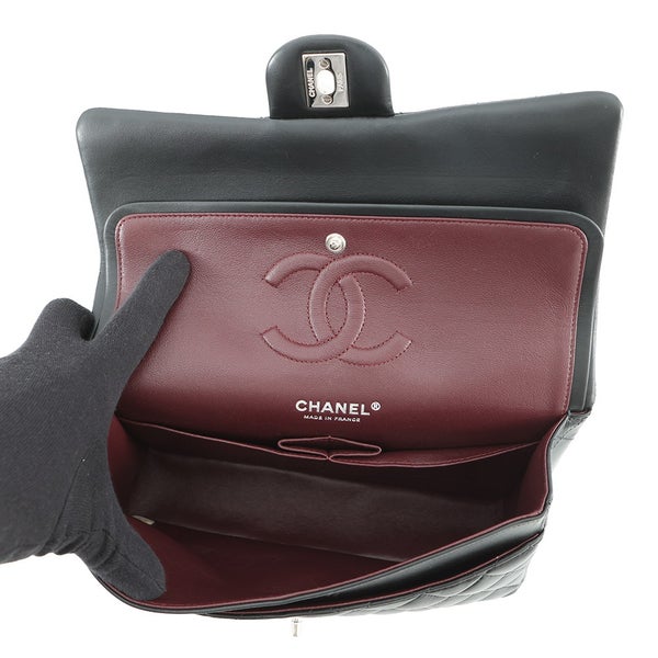 シャネル チェーンショルダーバッグ マトラッセ25 ココマーク ラムスキン ダブルチェーン A01112 CHANEL 黒