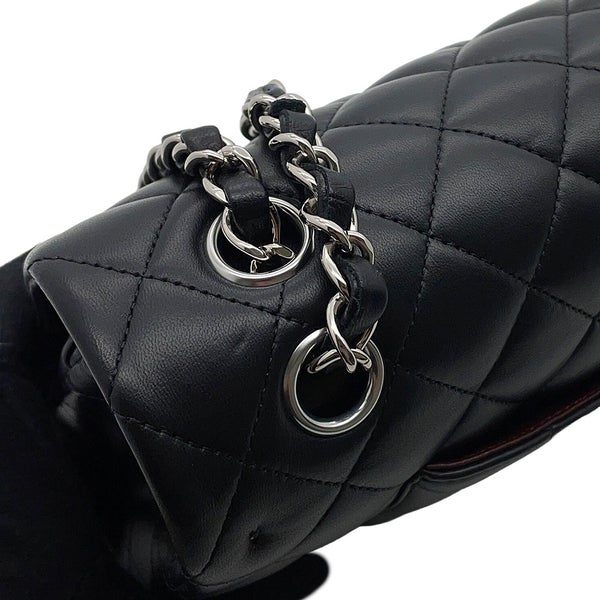 シャネル チェーンショルダーバッグ マトラッセ25 ココマーク ラムスキン ダブルチェーン A01112 CHANEL 黒