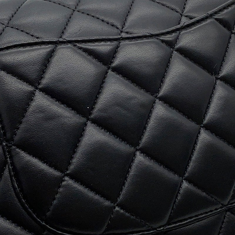 シャネル チェーンショルダーバッグ マトラッセ25 ココマーク ラムスキン ダブルチェーン A01112 CHANEL 黒