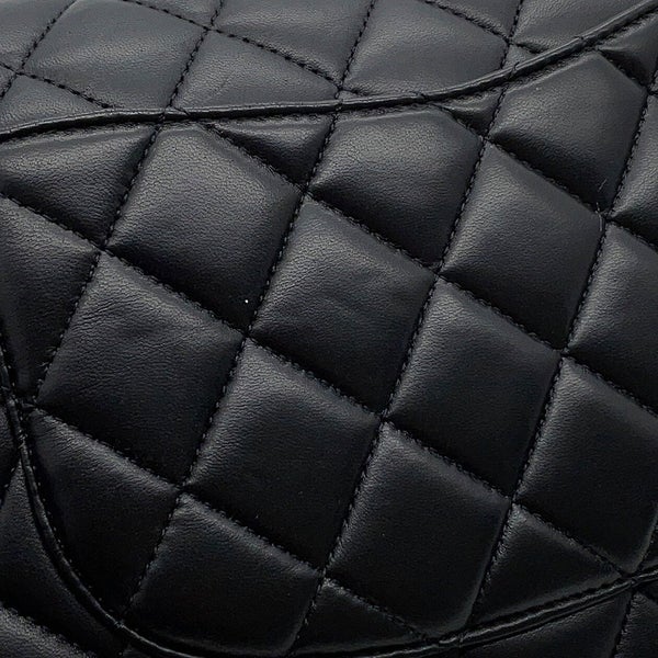 シャネル チェーンショルダーバッグ マトラッセ25 ココマーク ラムスキン ダブルチェーン A01112 CHANEL 黒