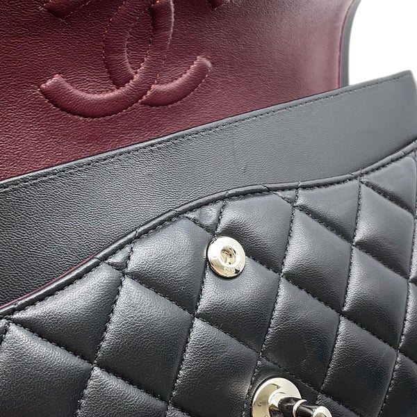 シャネル チェーンショルダーバッグ マトラッセ25 ココマーク ラムスキン ダブルチェーン A01112 CHANEL 黒