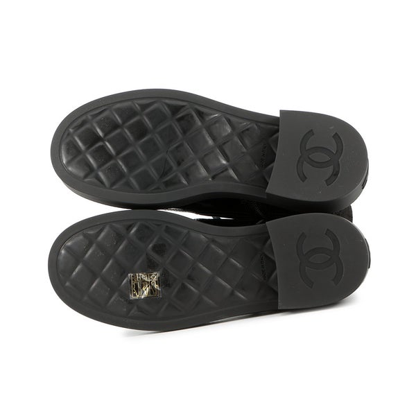 シャネル ショートブーツ ココマーク レースアップ ナイロン/パテント レディースサイズ36C G38086 CHANEL 靴 黒