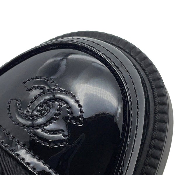 シャネル ショートブーツ ココマーク レースアップ ナイロン/パテント レディースサイズ36C G38086 CHANEL 靴 黒