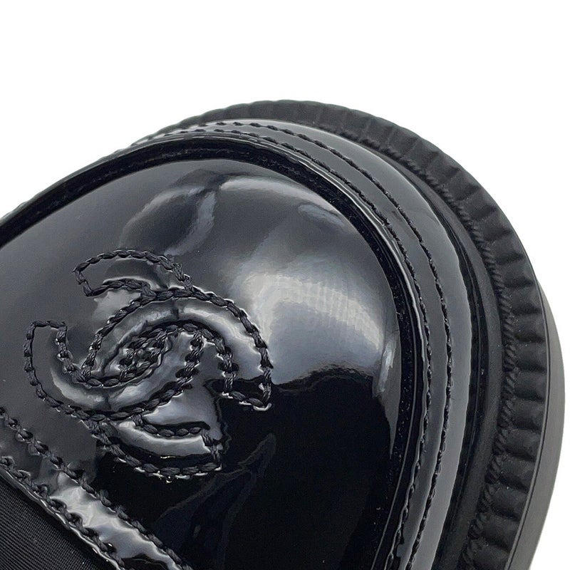 シャネル ショートブーツ ココマーク レースアップ ナイロン/パテント レディースサイズ36C G38086 CHANEL 靴 黒