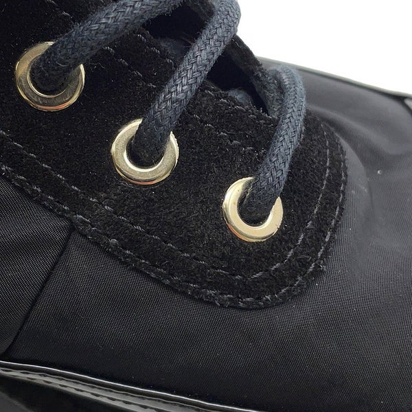 シャネル ショートブーツ ココマーク レースアップ ナイロン/パテント レディースサイズ36C G38086 CHANEL 靴 黒