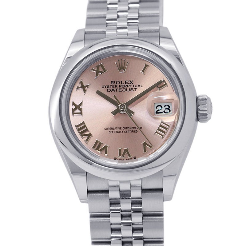 ロレックス レディ デイトジャスト28 279160 ROLEX レディース 腕時計 ピンク文字盤 ローマン
