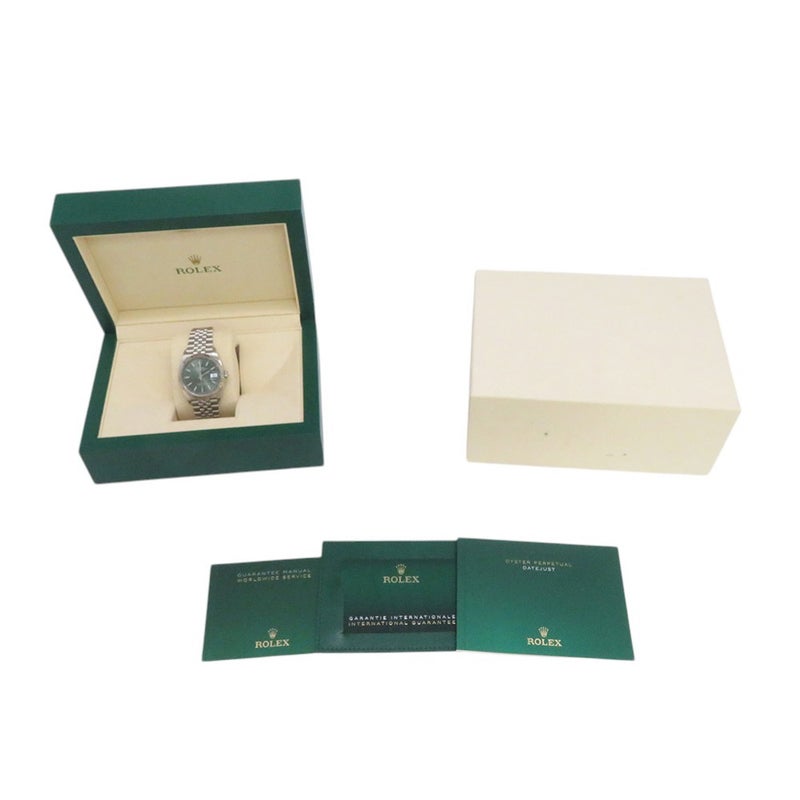 ロレックス デイトジャスト36 SS/K18WG ランダムシリアル ルーレット 126234 ROLEX 腕時計 ミントグリーン文字盤