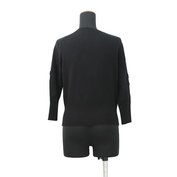 シャネル ニット カメリア ジャカード ニット セーター カシミヤ レディースサイ36 P56231 CHANEL トップス 黒