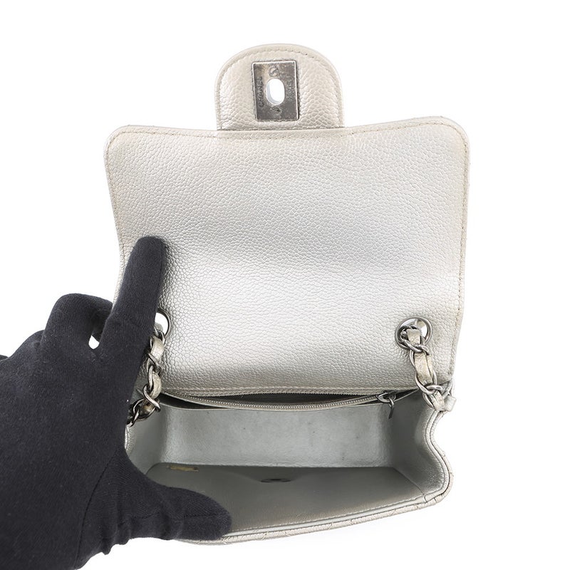 シャネル チェーンショルダーバッグ ミニマトラッセ ココマーク キャビアスキン A35200 CHANEL