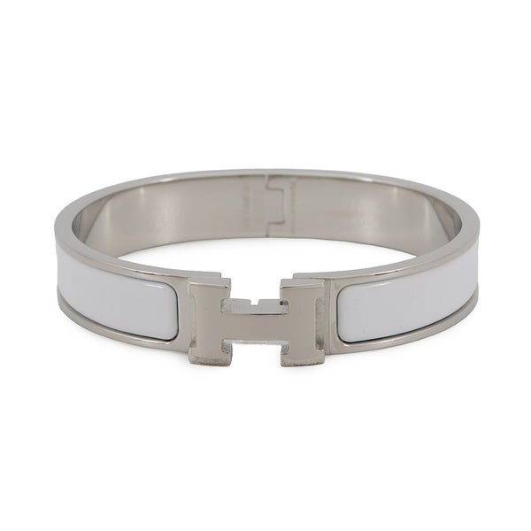 エルメス ブレスレット クリック H クリッククラックPM ホワイト/シルバー金具 HERMES アクセサリー 白